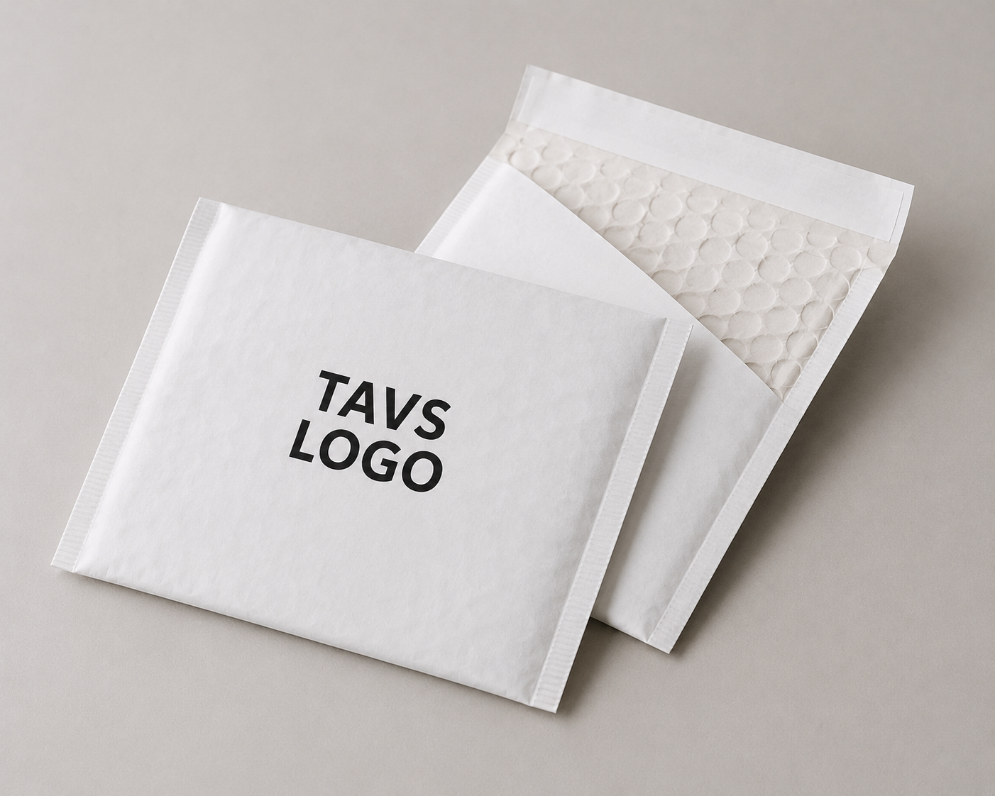White paper bubble envelope for e-commerce shipments